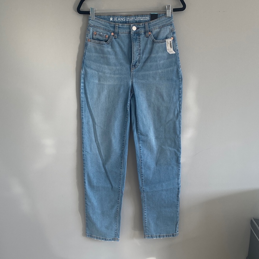NWT Reitmans Women's The Curvy Super High Rise Straight Leg Blue Denim Jeans